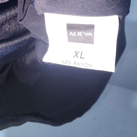 Alieva One Shoulder Midi Dress Womens XL Black Asymmetric Long Sleeve Cutout - Picture 8 of 13